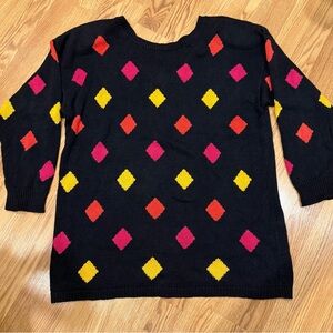 Vintage 90s Venezia‎ Cotton Ramie Blend Long V-Back Sweater sz 14/16